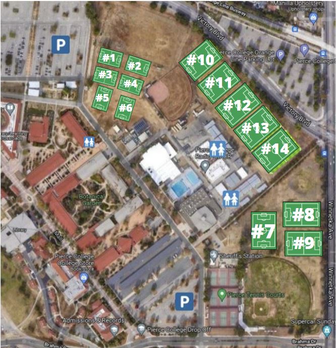 Pierce College Field map Spring 2024