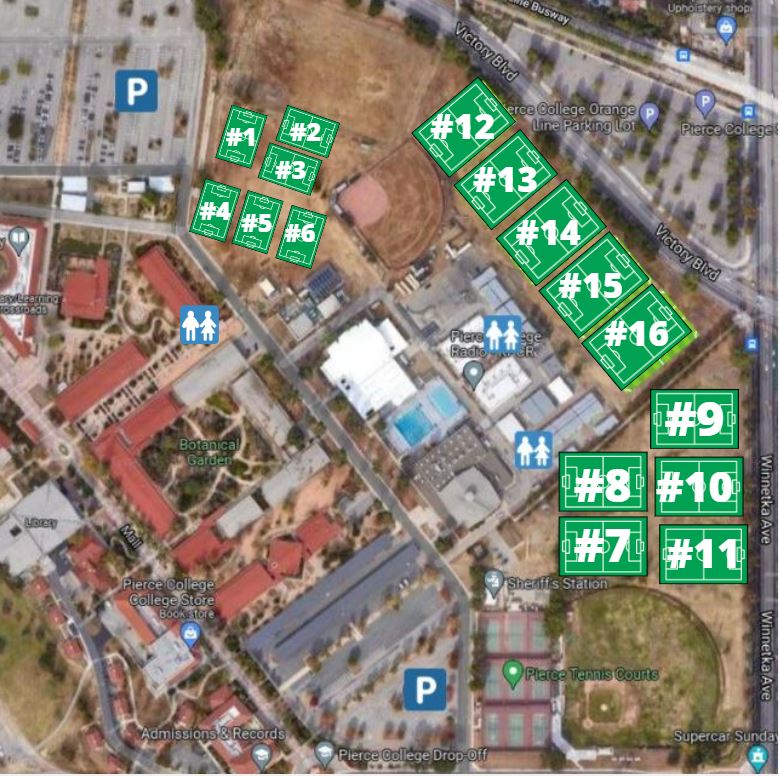 Pierce College Field map Spring 2023